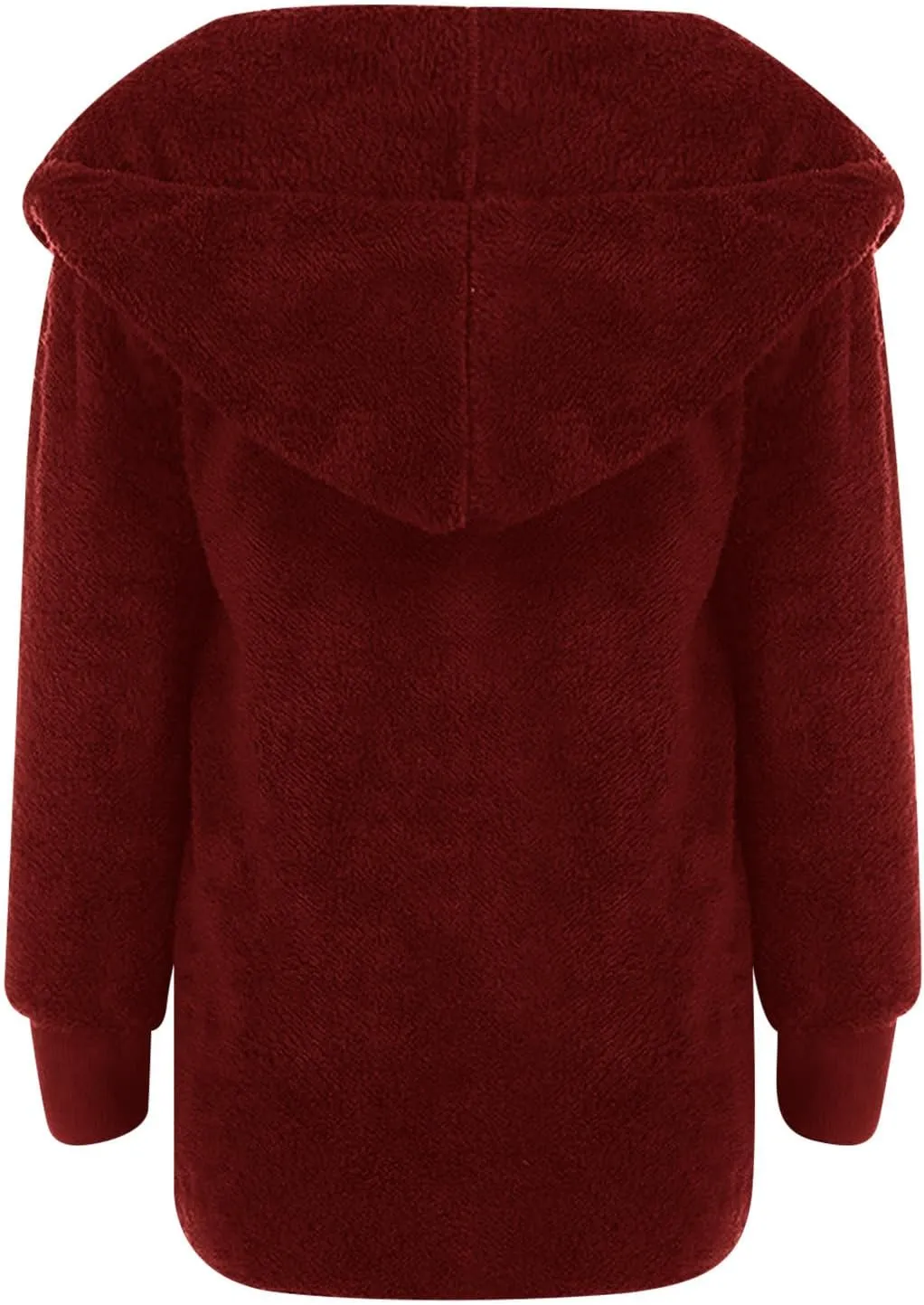 Sherpa Jacket Women Oversized Hooded Fuzzy Fleece Jackets with Pocket Warm Cozy Hoodie Cardigan Coat Plus Size