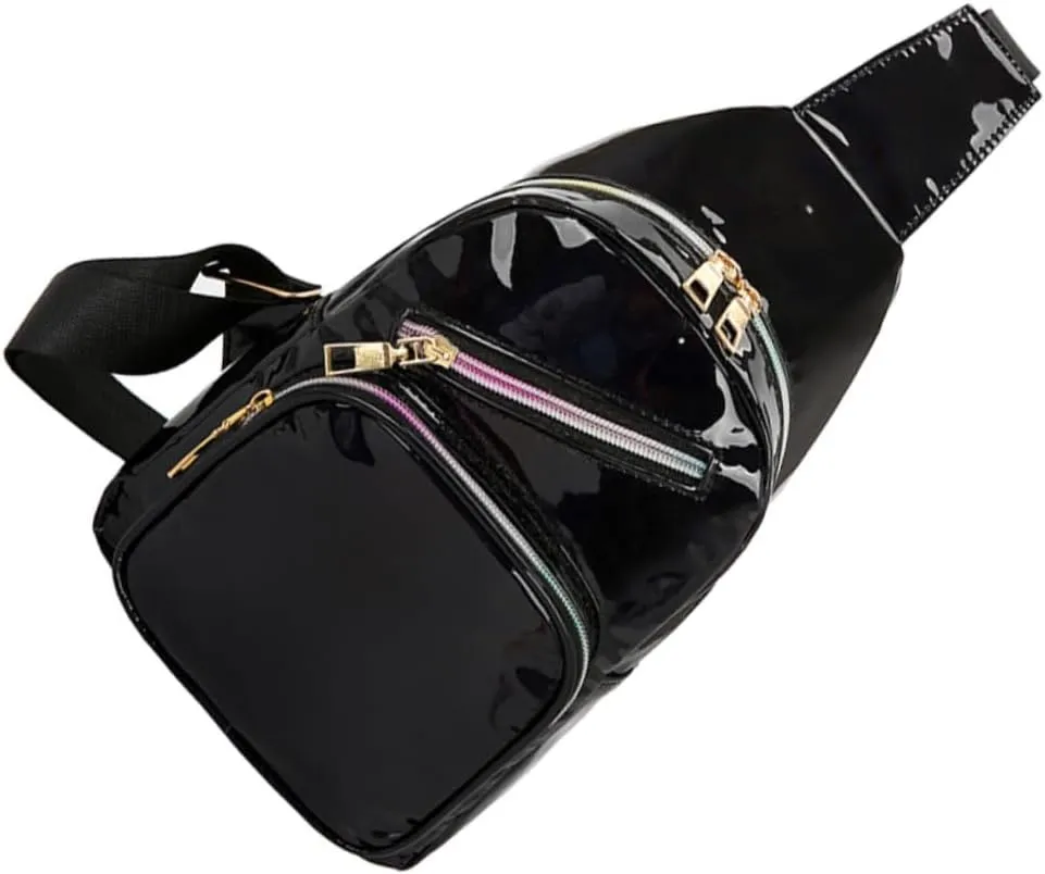 Shiny Waist Bags Fashion Crossbody Belt Bag Small Fanny Pack for Travel Hiking Sports Adjustable for Waistlines