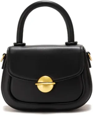 Shoulder Bags & Top Handle Handbags Women Purses Vintage Satchel Ladies Pastel Color Mini Crossbody Bags (Black)