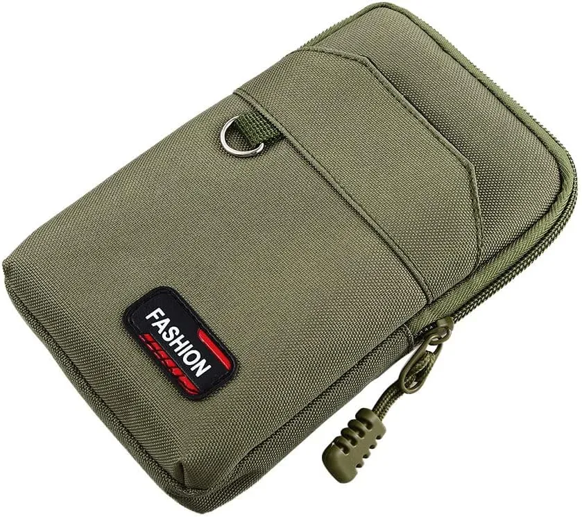 Single/Double Layer EDC Molle Bag Waist Bags, Outdoor Waist Fanny Pack Bag Phone Pouch Waist Bags(Single Green)