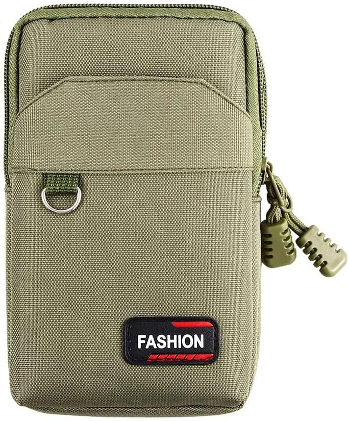 Single/Double Layer EDC Molle Bag Waist Bags, Outdoor Waist Fanny Pack Bag Phone Pouch Waist Bags(Single Green)