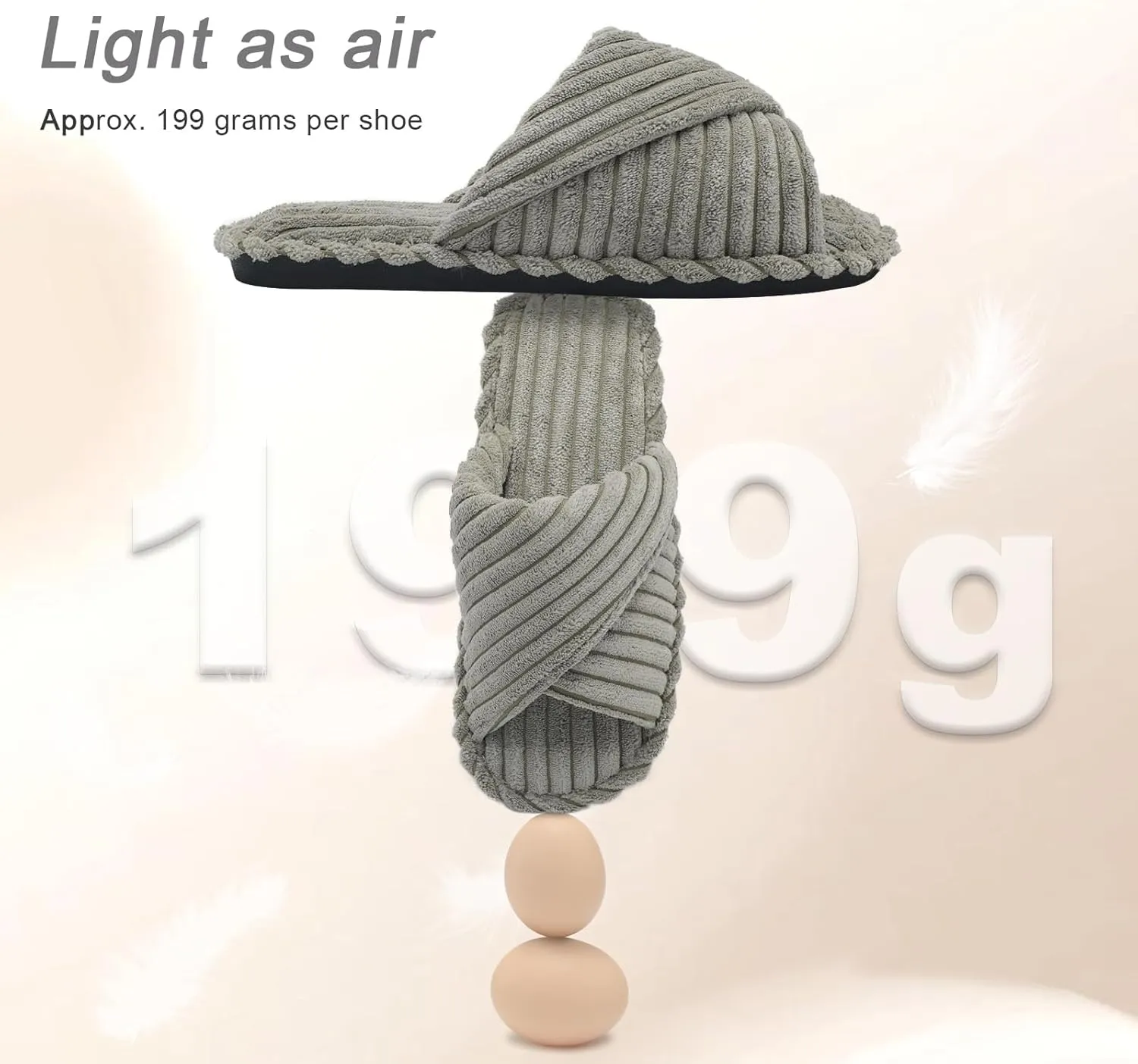 Slippers for Women House Bedroom Corduroy Crossbands Slide Indoor Outdoor Shoes