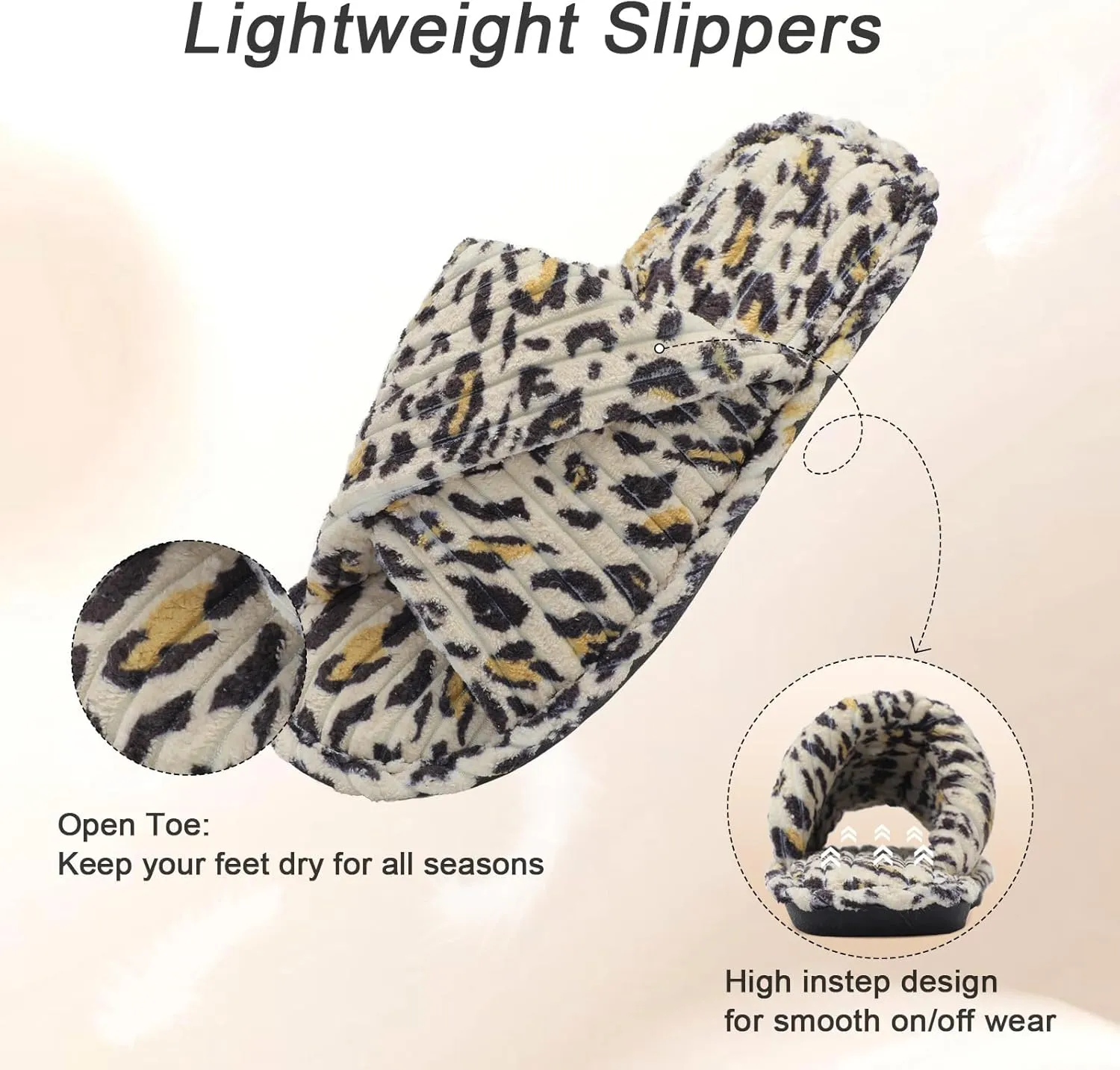 Slippers for Women House Bedroom Corduroy Crossbands Slide Indoor Outdoor Shoes