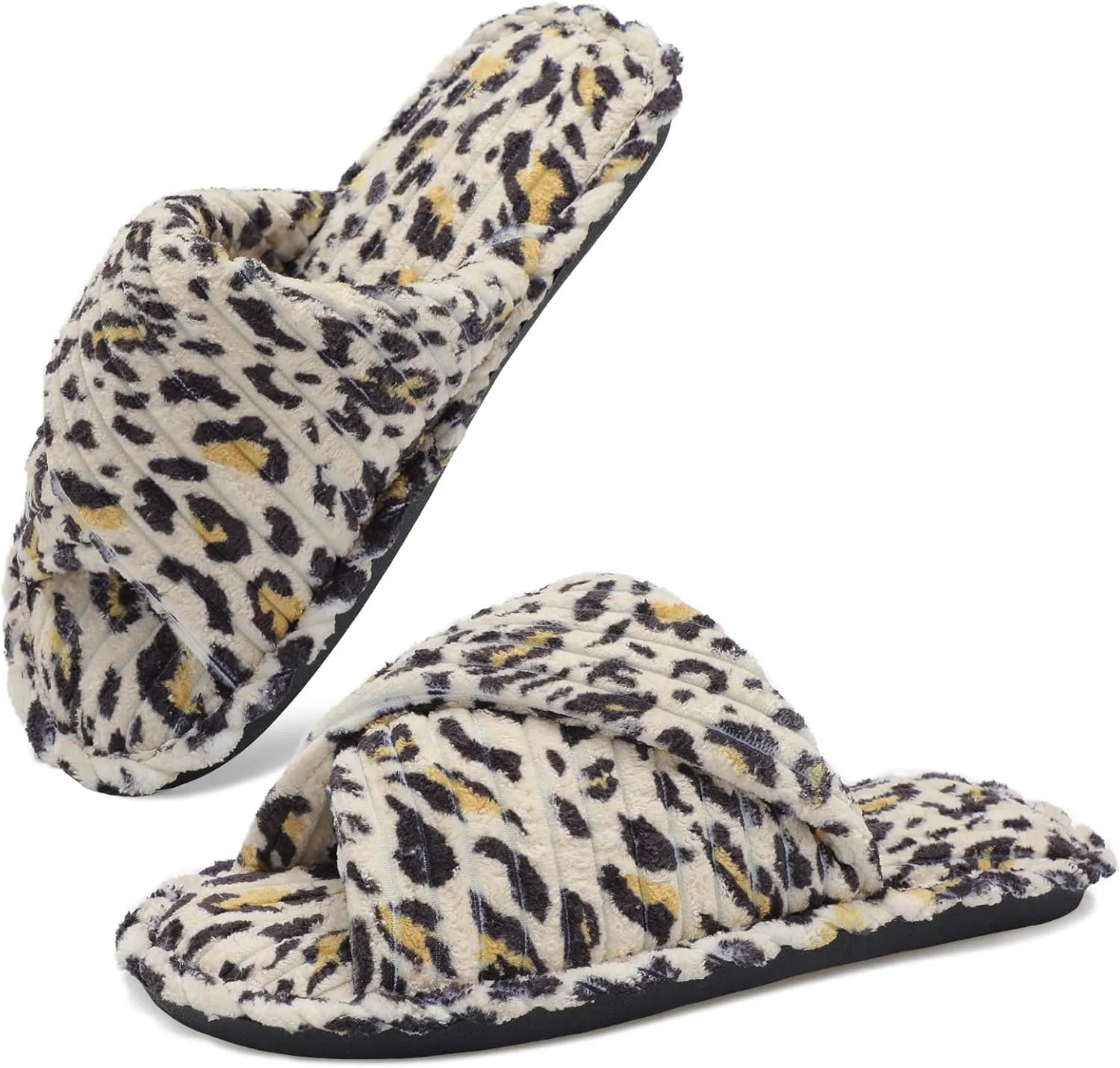 Slippers for Women House Bedroom Corduroy Crossbands Slide Indoor Outdoor Shoes