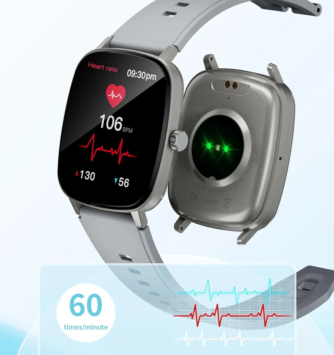 Smart Watch for Men Smart Watches with Heart Rate Monitor Sleep Tracking Bluetooth Calling Message Notifications Fitness Tracker Calorie Step Counter Alarm Sedentary Reminder Waterproof Fitness Watch