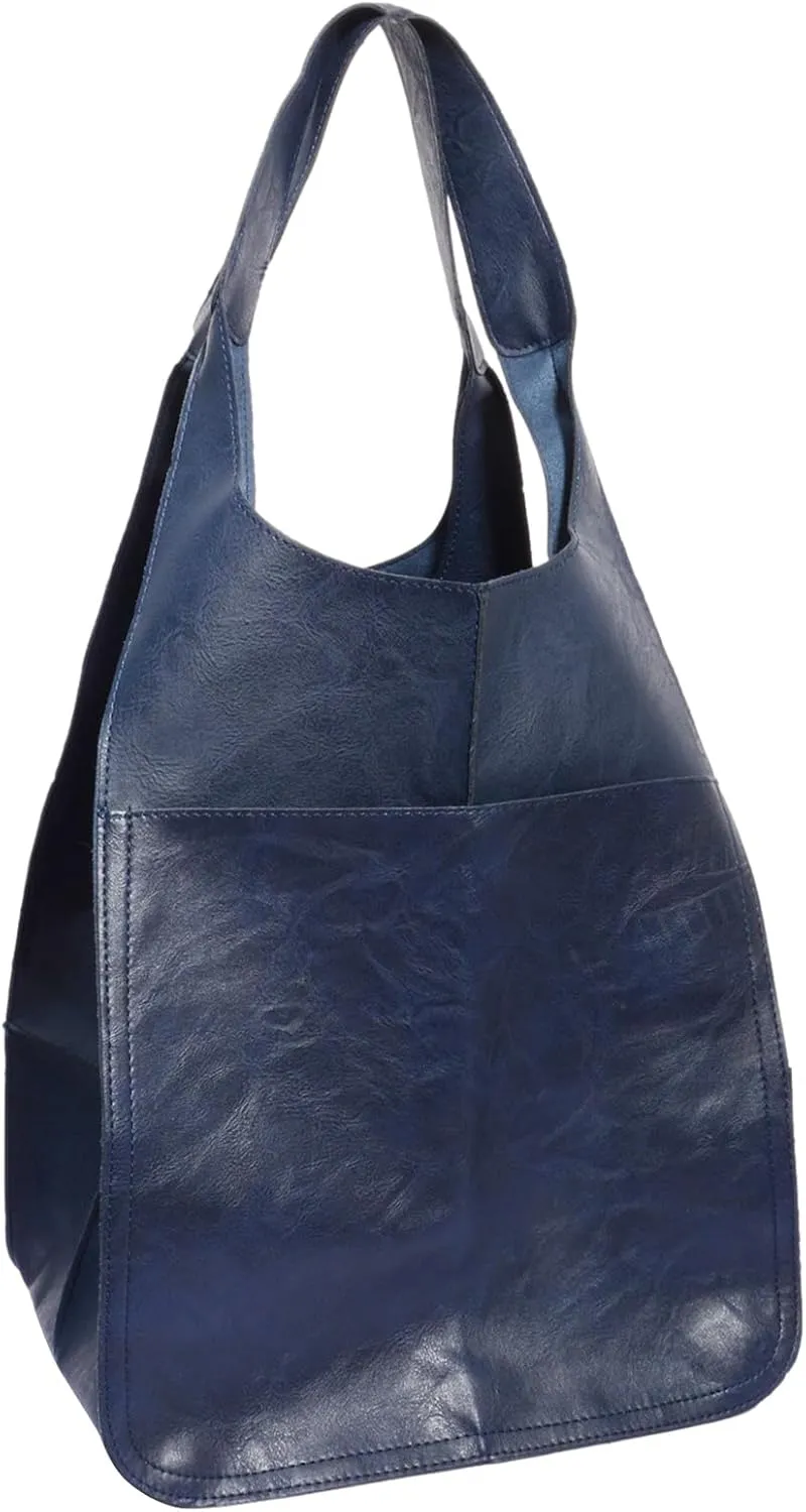 Soft Leather Tote Bag for Women Extra Large Boho Bucket Handbag Oversized Purse Shoulder Bag for Working Traveling