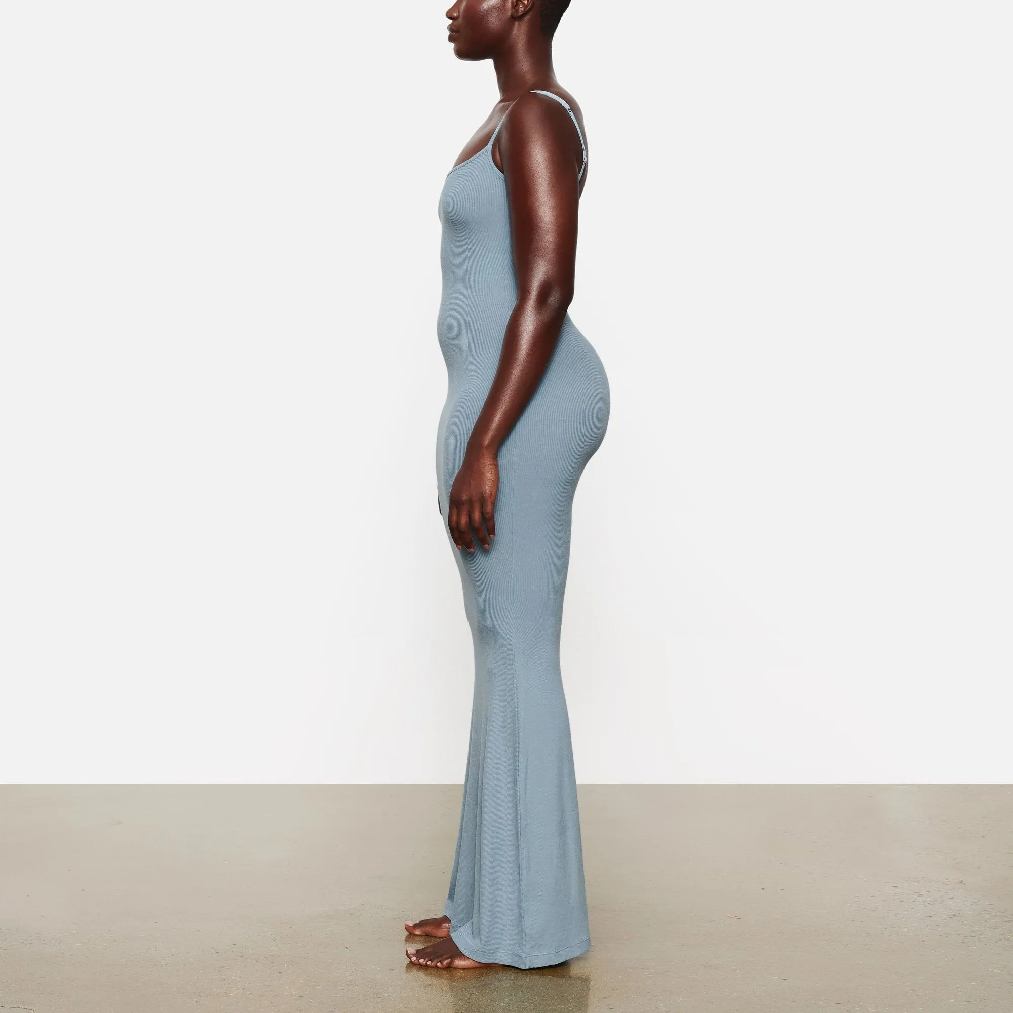 SOFT LOUNGE LONG SLIP DRESS | ARCTIC