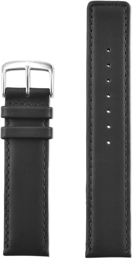 Speidel Genuine Leather Square Tip Watch Band 18mm,20mm,22mm,24mm,26mm,8mm,30mm-Black, Brown,Honey Oiled Leather Replacement Strap, Stainless Steel Metal Buckle Clasp, Watchband Fits Most Watch Brands