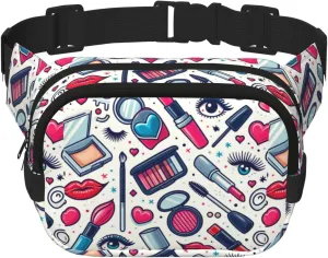 Square Makeup-Beauty Double-Layer Sport Fanny Pack Waist Pack Large Crossbody Waist Bag For Running Travel Walking