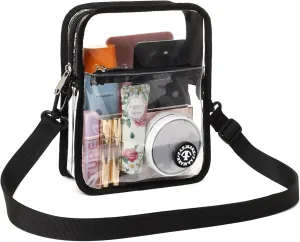Stadium Event Clear Bag Women's Clear Bag Purse Crossbody Bag Stadium Approved with Front Pocket for Concerts