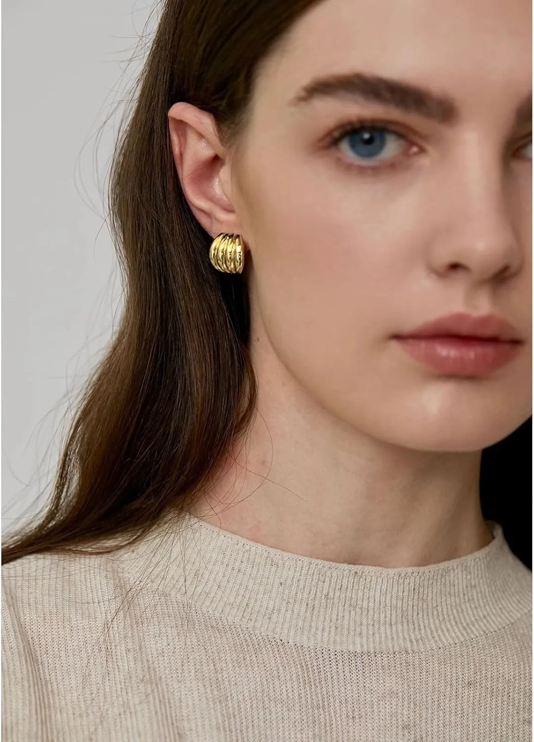 Statement Chunky Gold Earrings for Women Unique Square Stainless Steel Heaven Mayhem Button Stud Earrings Trendy Jewelry