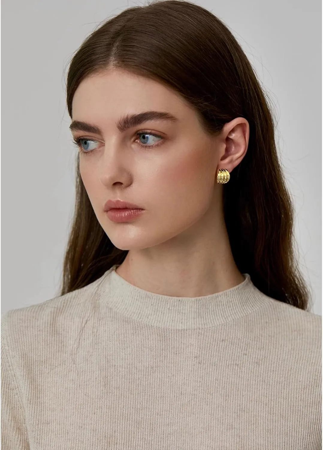 Statement Chunky Gold Earrings for Women Unique Square Stainless Steel Heaven Mayhem Button Stud Earrings Trendy Jewelry
