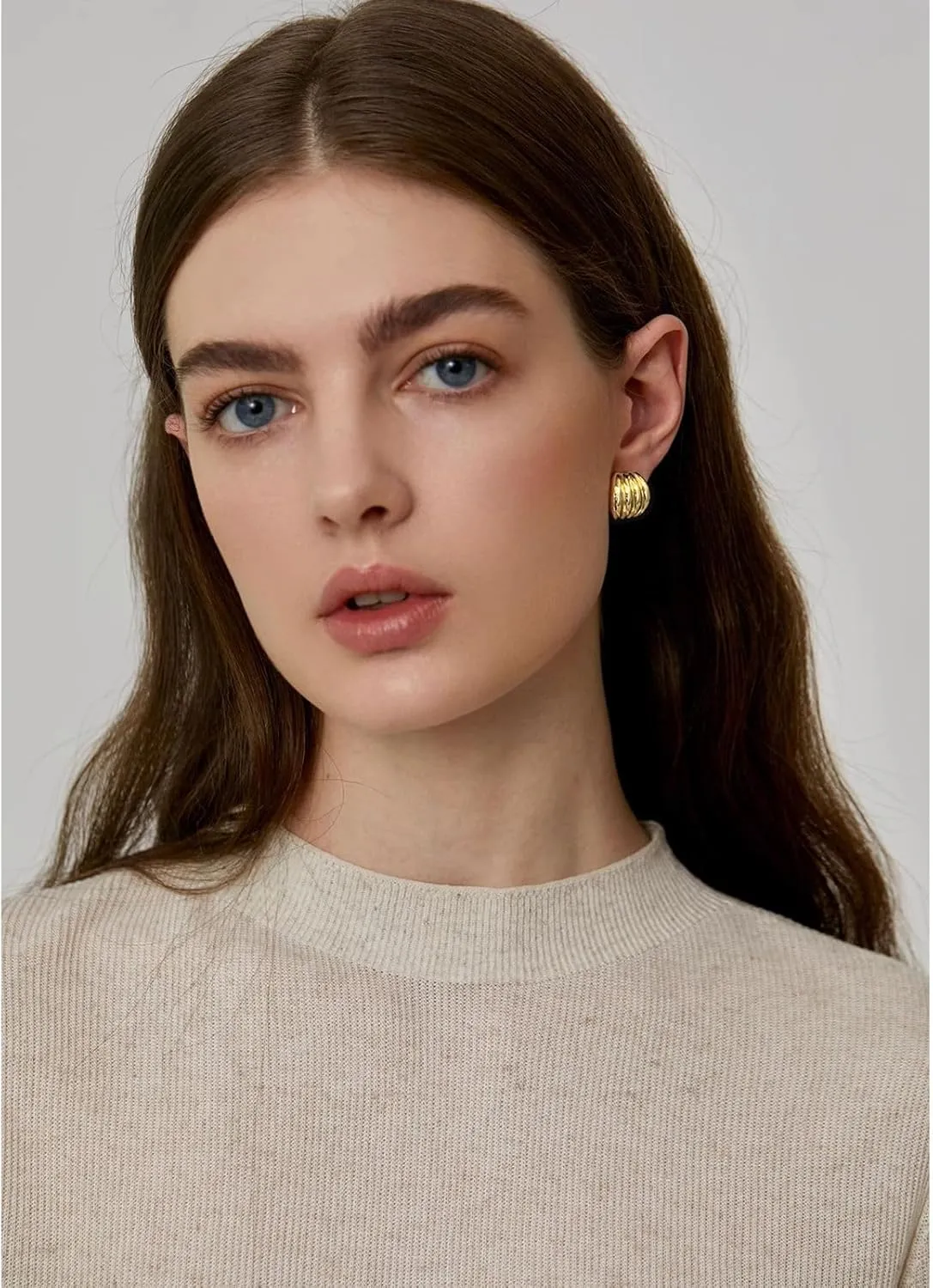 Statement Chunky Gold Earrings for Women Unique Square Stainless Steel Heaven Mayhem Button Stud Earrings Trendy Jewelry