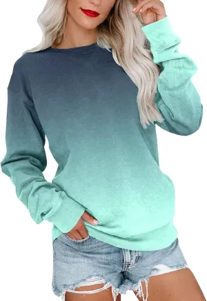 Striped Shirt for Women Long Sleeve Crewneck Sweatshirt Trendy Casual Color Block Pullover 2024 Fall Fashion Clothes