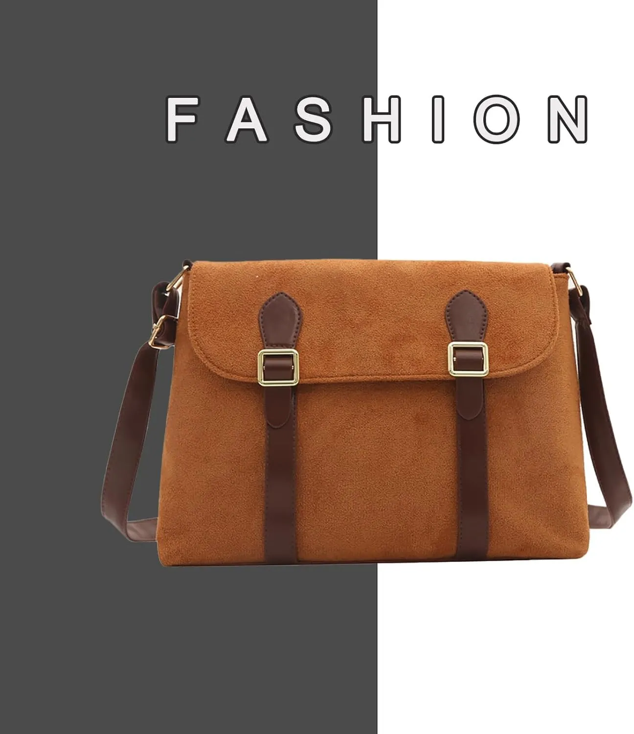 Suede Tote Bag For Women Frosted Leather Shoulder Bag Crossbody Satchel Bags With Magnetic Buckle