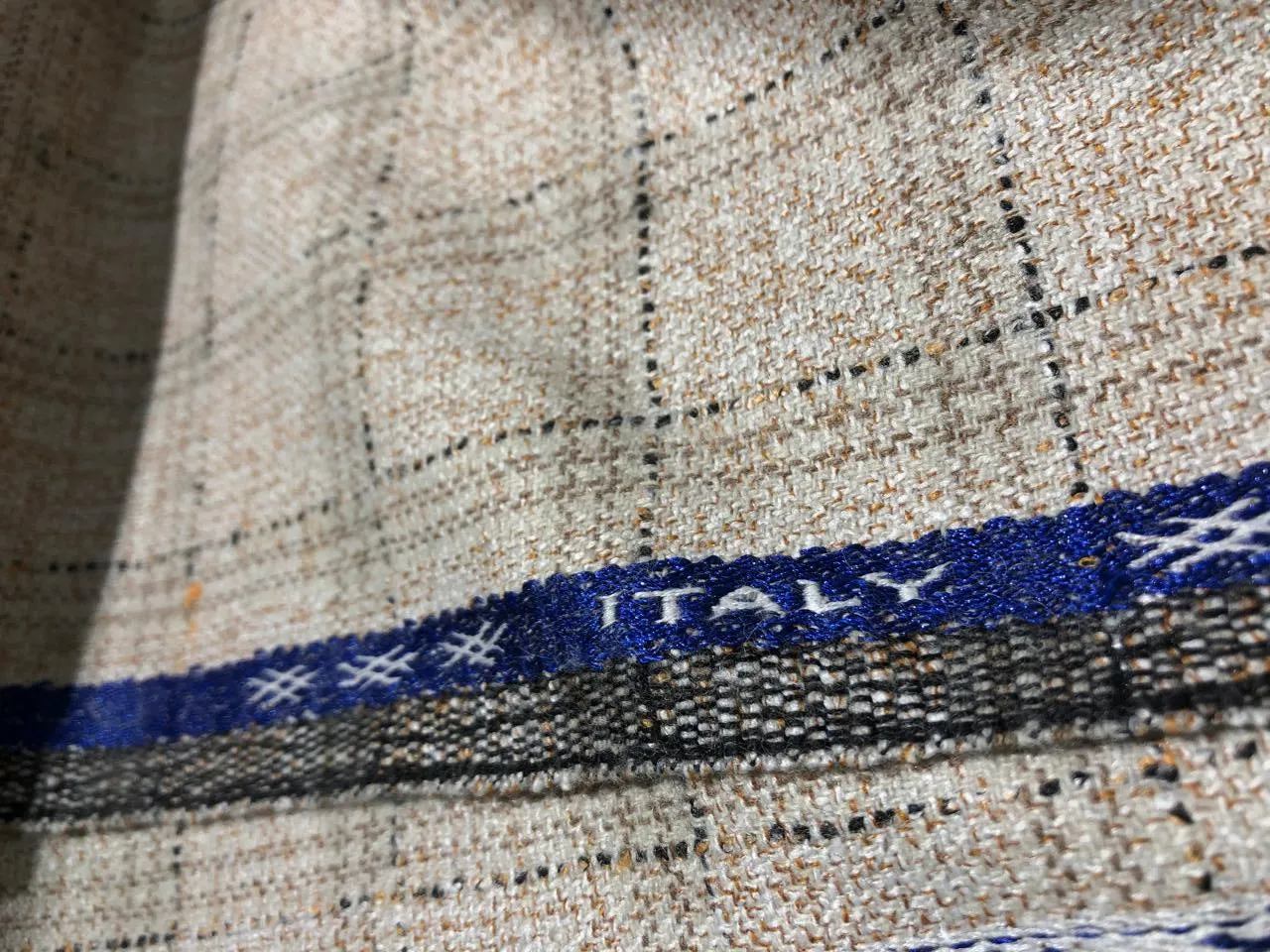 Suiting fabric made in Schöffel ,Italy WOOL X TWEED  cream and brown [16876]