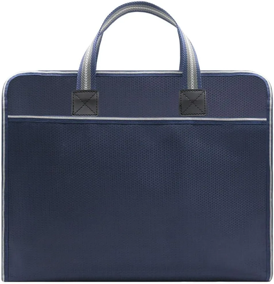Thick and Widened Waterproof Portable Document Bag, Zipper Bag, Canvas Document Bag, Office Document Bag