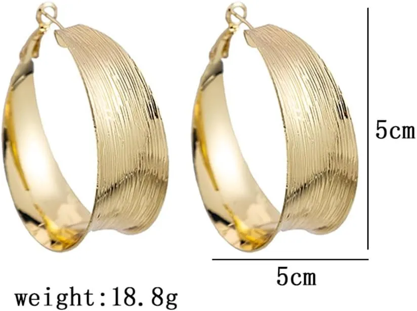 Thick Gold Hoop Earrings for Women,Minimalist Geometric Circle Huggie Earrings Trendy Big Statement Earrings,Charm Everyday Jewelry Accessories Gifts