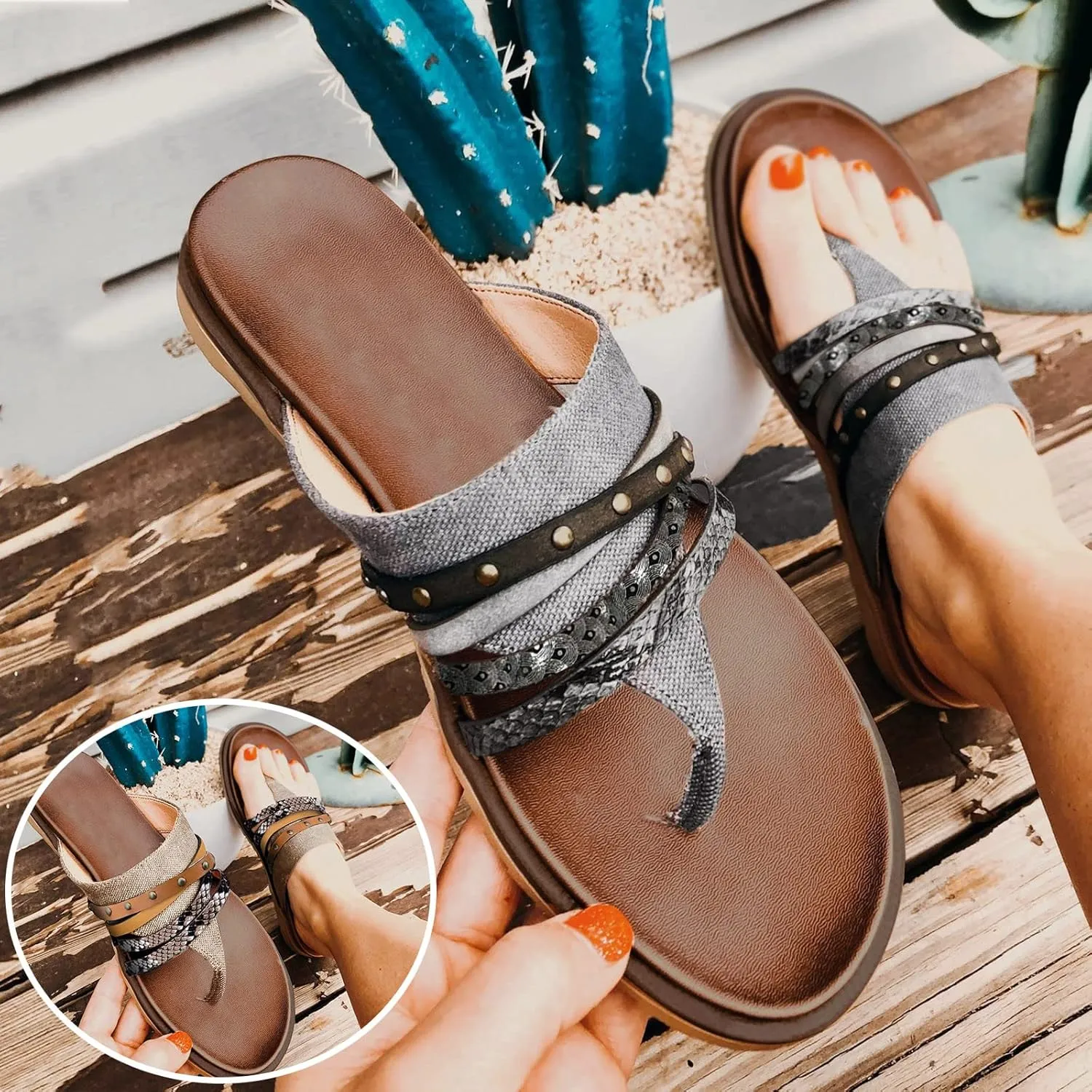 Thong Sandals For Women Flat Shoes Retro Slippers Flip Flops Sandals Women Yoga Mat Mens Flip Flops Shower Sandal
