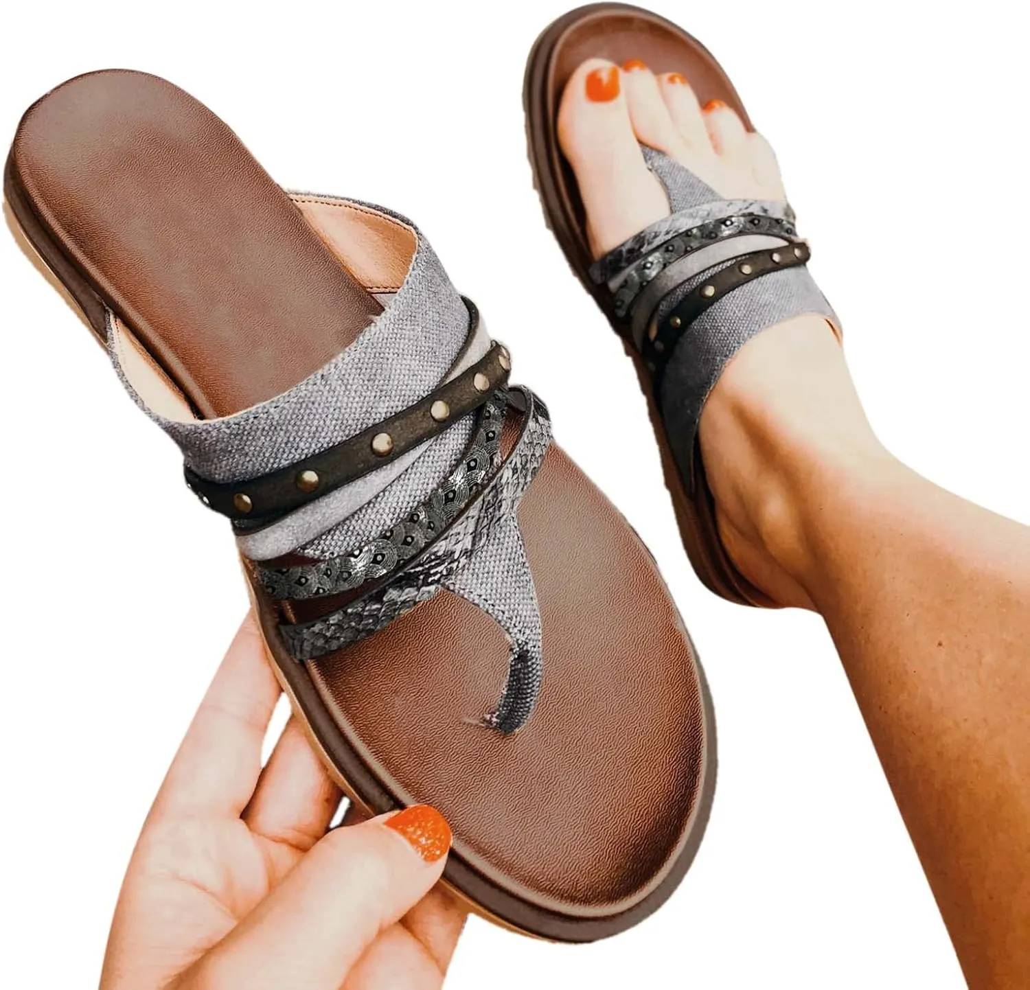 Thong Sandals For Women Flat Shoes Retro Slippers Flip Flops Sandals Women Yoga Mat Mens Flip Flops Shower Sandal