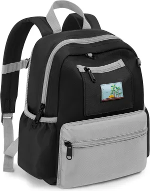 Toddler Backpack For Boys Girls 2-5, Preschool Kindergarten Backpack, Preschool Mini Backpacks For School & Travel, Black Grey