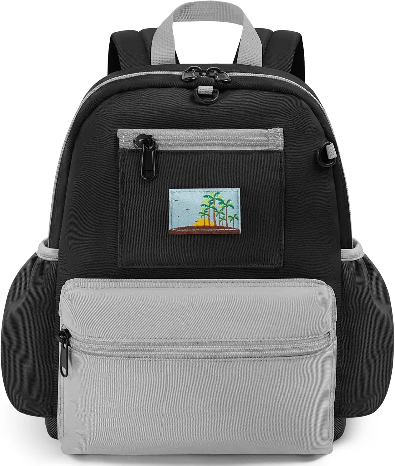 Toddler Backpack For Boys Girls 2-5, Preschool Kindergarten Backpack, Preschool Mini Backpacks For School & Travel, Black Grey