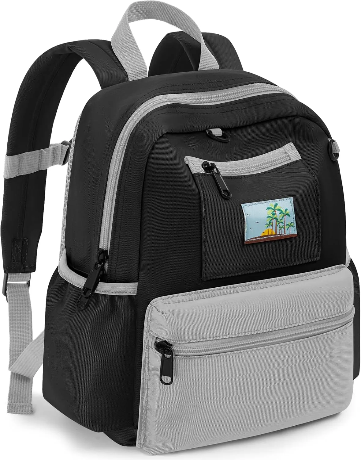 Toddler Backpack For Boys Girls 2-5, Preschool Kindergarten Backpack, Preschool Mini Backpacks For School & Travel, Black Grey