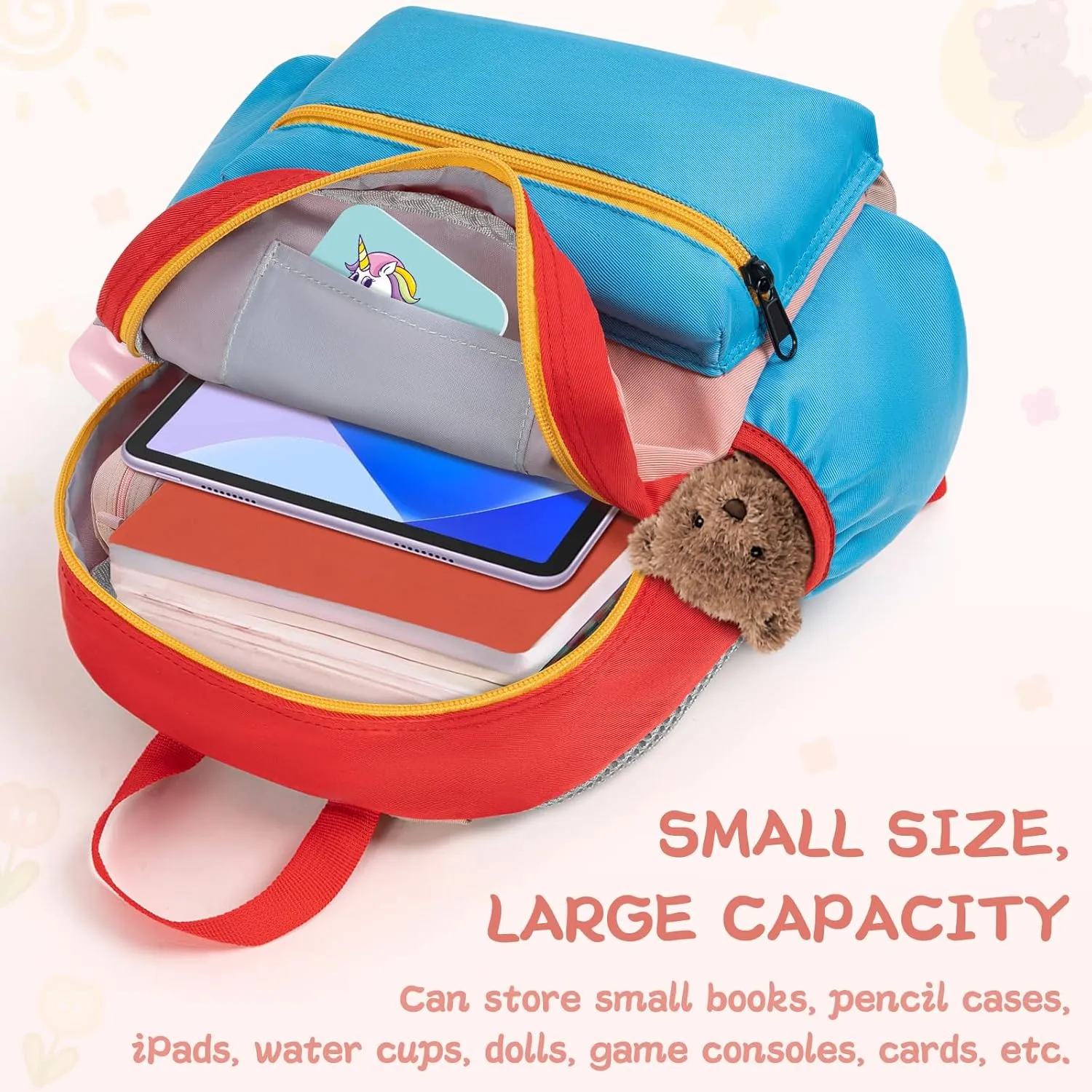 Toddler Backpack For Boys Girls 2-5, Preschool Kindergarten Backpack, Preschool Mini Backpacks For School & Travel, Pink Blue