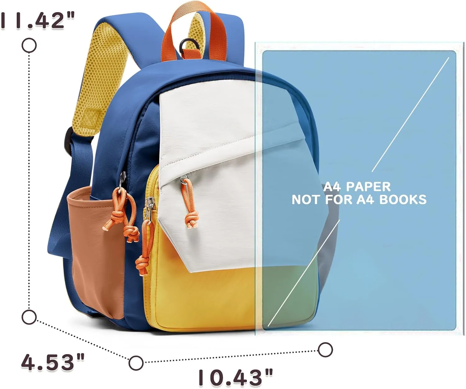 Toddler Backpack for Boys Girls, Small Kids Backpack for School, Preschool Kindergarten Backpack, Toddler Mini Bookbag Travel Daypack Yellow Blue