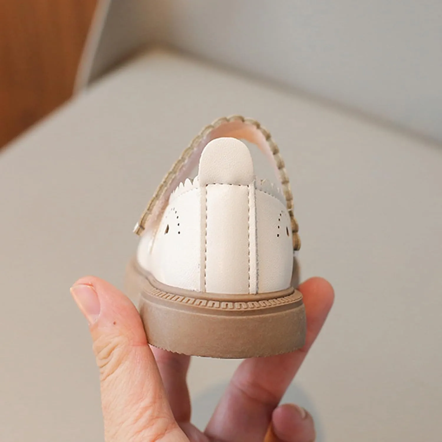Toddler Girls Low Heel Formal Sandals Kids Strap Loafers Non Slip Sole Rubber Wedding Party School Uniform Fancy Shoes