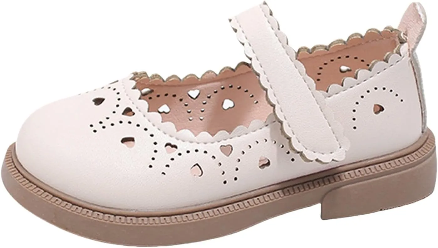 Toddler Girls Low Heel Formal Sandals Kids Strap Loafers Non Slip Sole Rubber Wedding Party School Uniform Fancy Shoes