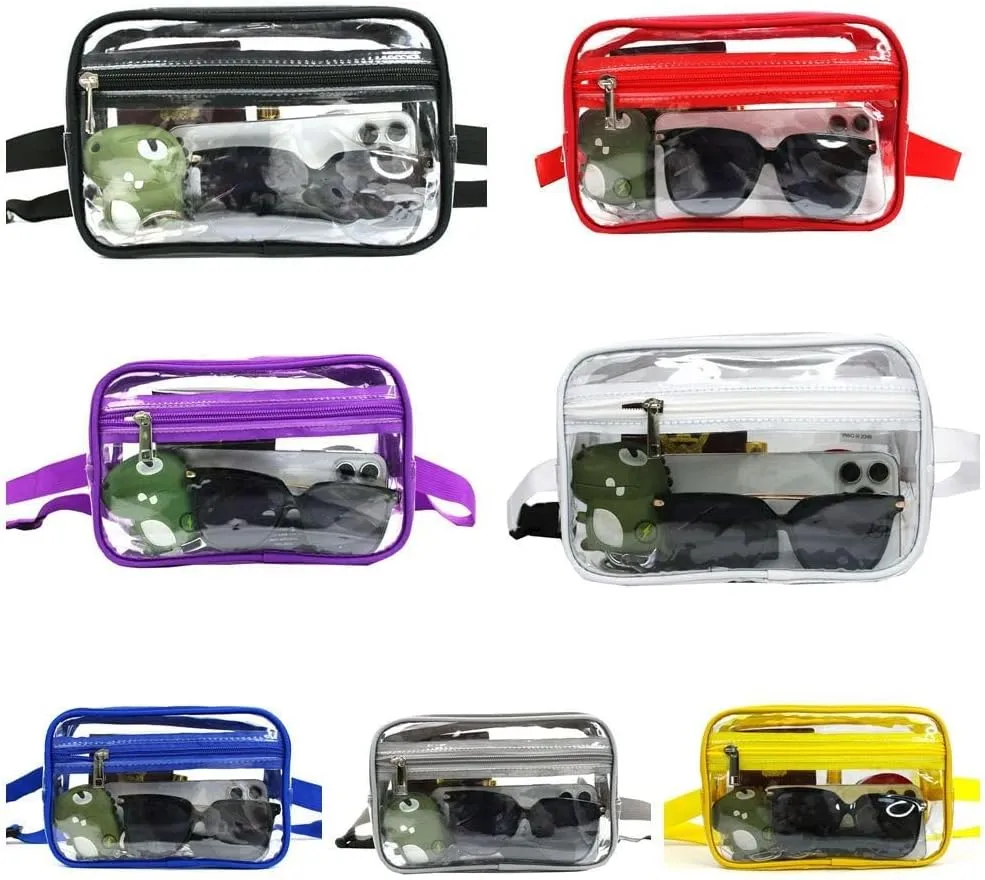 Transparent Waterproof Waist Bag with Adjustable Strap, Unisex Adjustable Strap PVC Waist Bag Mobile Phone Bag Coin Purse