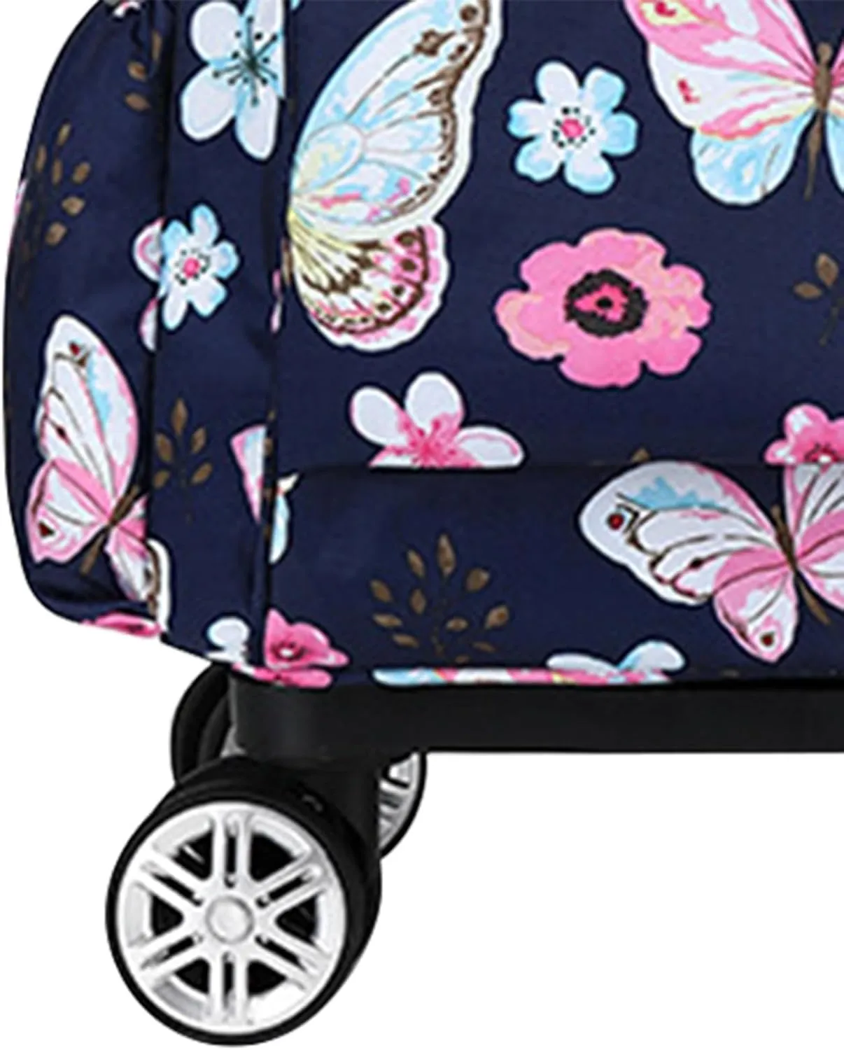 Travel Duffel Bag Rolling Duffel Bag 16inch Duffel Tote Trolley Travel Luggage Bags Wear Resistant Garment Bag with Wheels, Butterfly