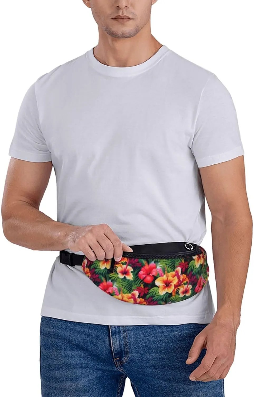 Tropical Fanny Pack Waist Bag Adjustable Belt Bag For Men Women Traveling Hiking Cycling Running