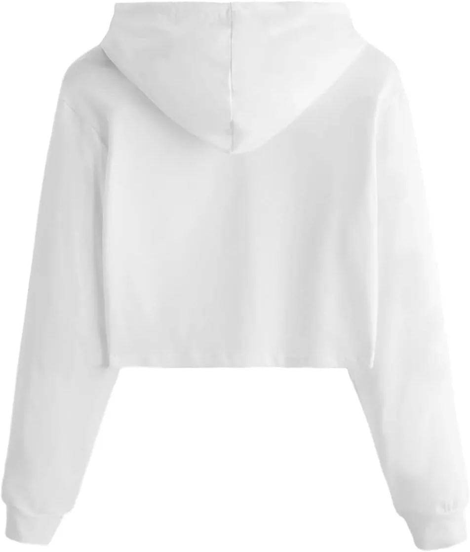 tuduoms Women Casual Cropped Zip Up Hoodie Cute Crop Top Y2K Teen Girls Trendy Lightweight Crop Jacket Long Sleeve Sweatshirt