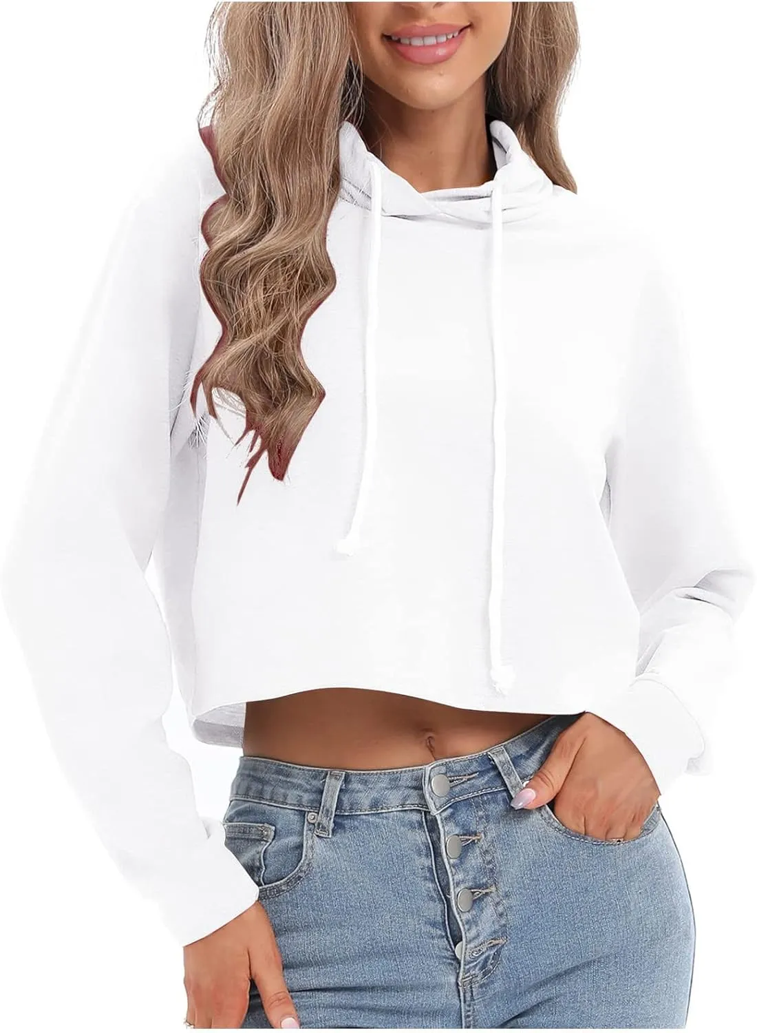 tuduoms Women Casual Cropped Zip Up Hoodie Cute Crop Top Y2K Teen Girls Trendy Lightweight Crop Jacket Long Sleeve Sweatshirt