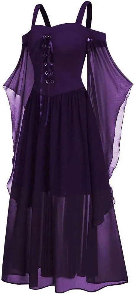 TWGONE Renaissance Faire Costume Women Off The Shoulder Halloween Dress Cosplay Costumes Plus Size Gothic Clothes