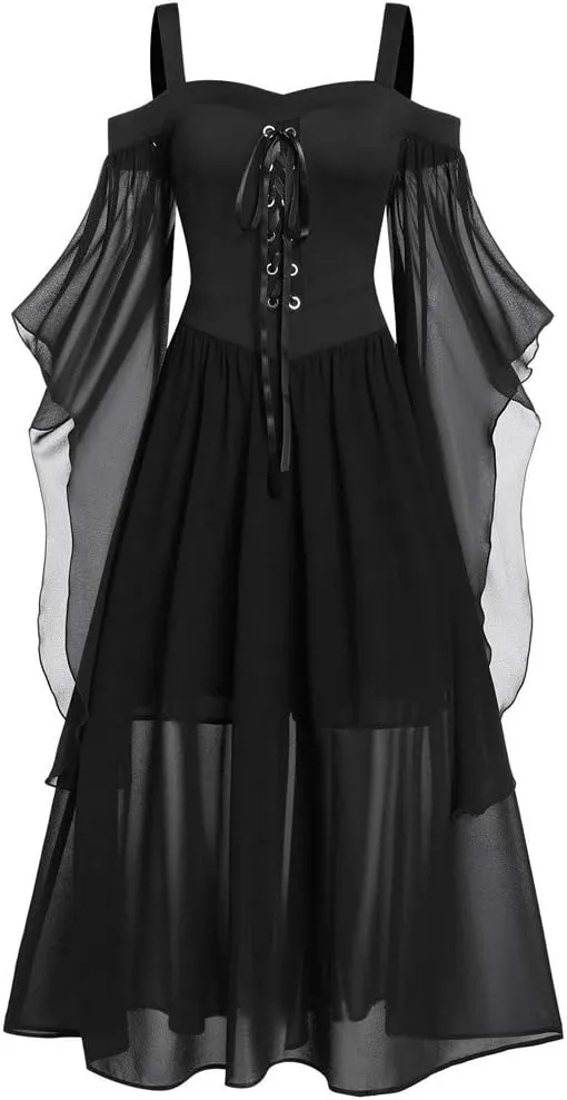 TWGONE Renaissance Faire Costume Women Off The Shoulder Halloween Dress Cosplay Costumes Plus Size Gothic Clothes