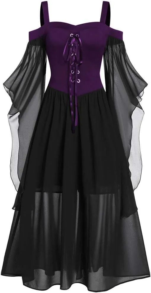 TWGONE Renaissance Faire Costume Women Off The Shoulder Halloween Dress Cosplay Costumes Plus Size Gothic Clothes
