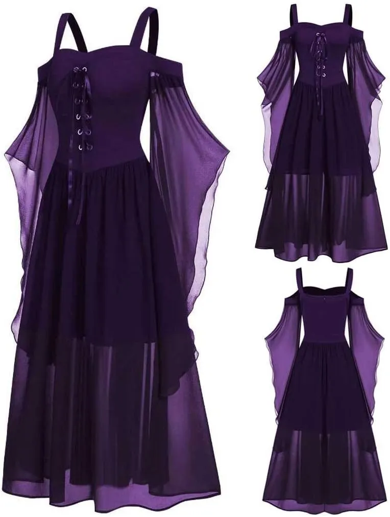 TWGONE Renaissance Faire Costume Women Off The Shoulder Halloween Dress Cosplay Costumes Plus Size Gothic Clothes