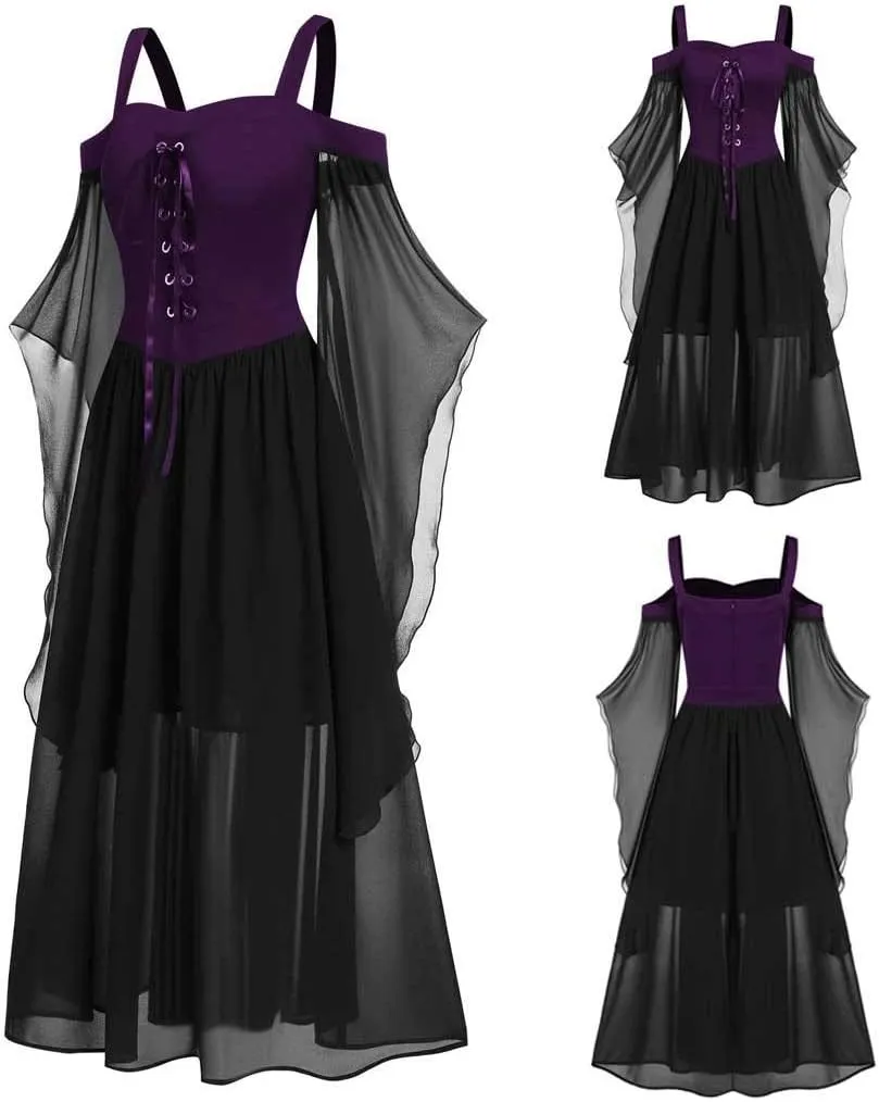 TWGONE Renaissance Faire Costume Women Off The Shoulder Halloween Dress Cosplay Costumes Plus Size Gothic Clothes