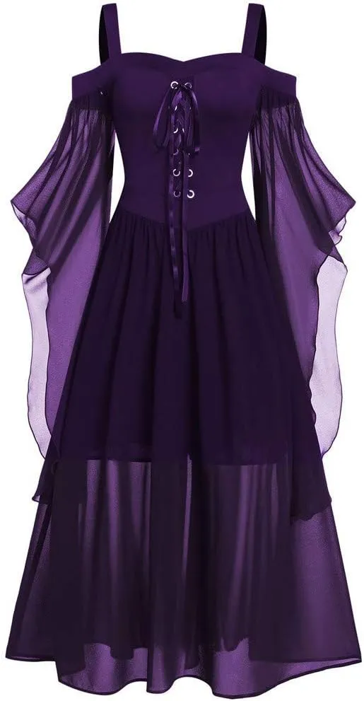 TWGONE Renaissance Faire Costume Women Off The Shoulder Halloween Dress Cosplay Costumes Plus Size Gothic Clothes