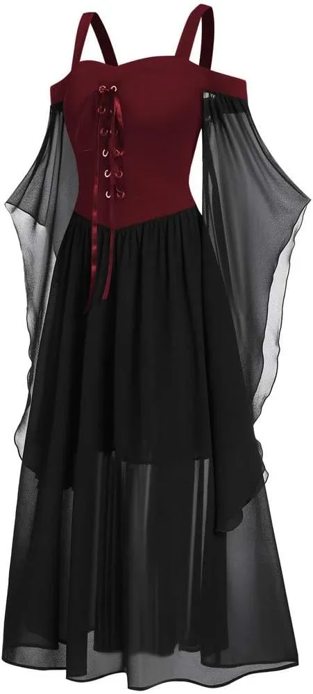 TWGONE Renaissance Faire Costume Women Off The Shoulder Halloween Dress Cosplay Costumes Plus Size Gothic Clothes