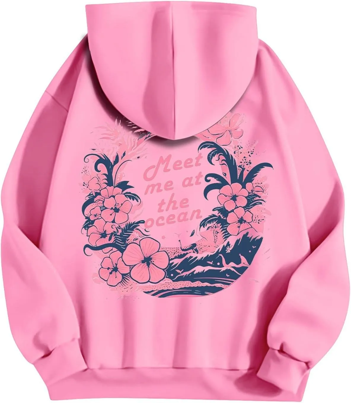 Unisex Oversized Hoodies Long Sleeve Palm Puff Preppy Sweatshirt Drawstring Cute Print Casual Graphic Hoodie