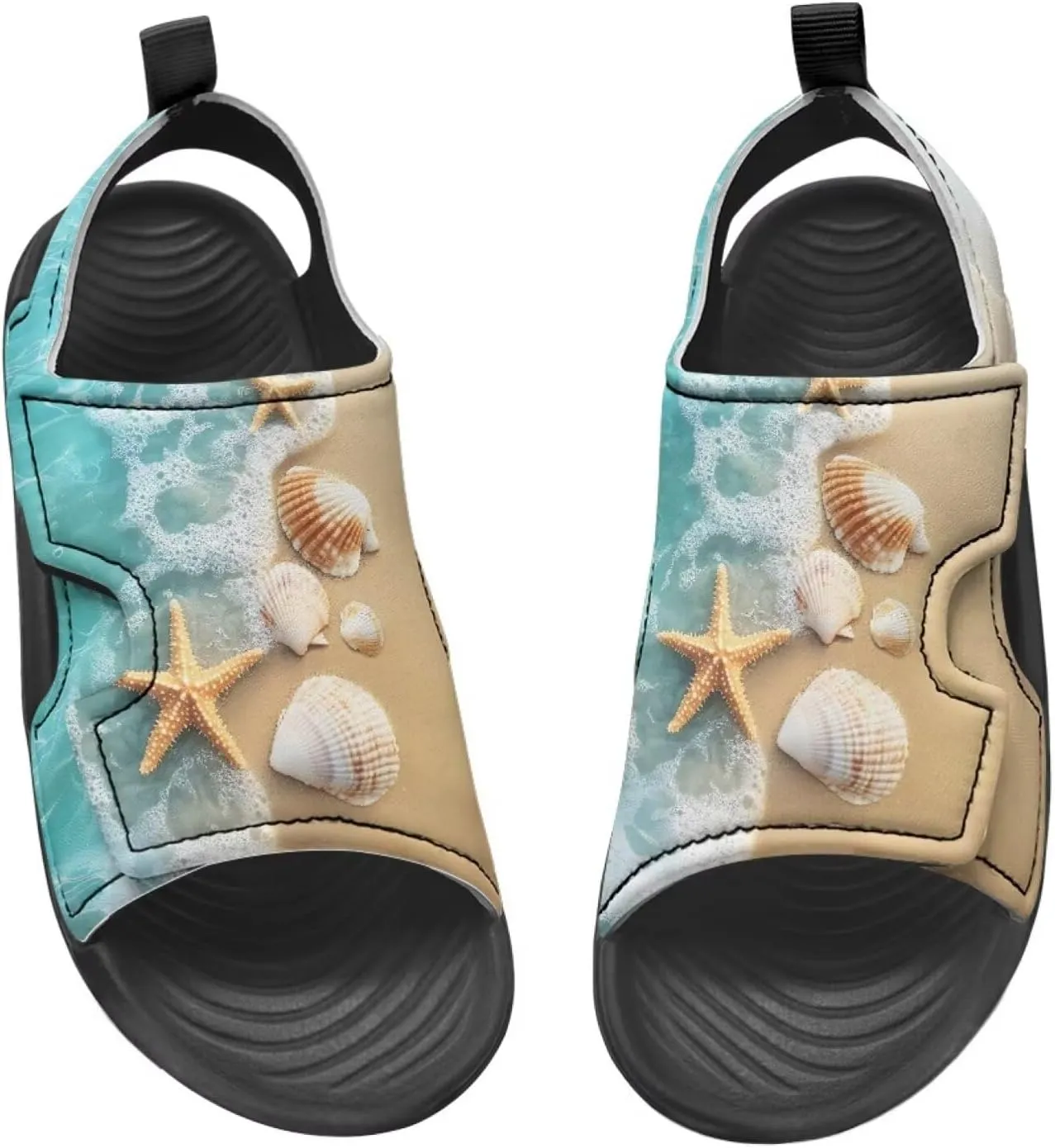 Unisex Sandals for Boys Girls Hook and Loop Sport Outdoor Hiking Athleic Sandals Open Toe Water Shoes Lightweight