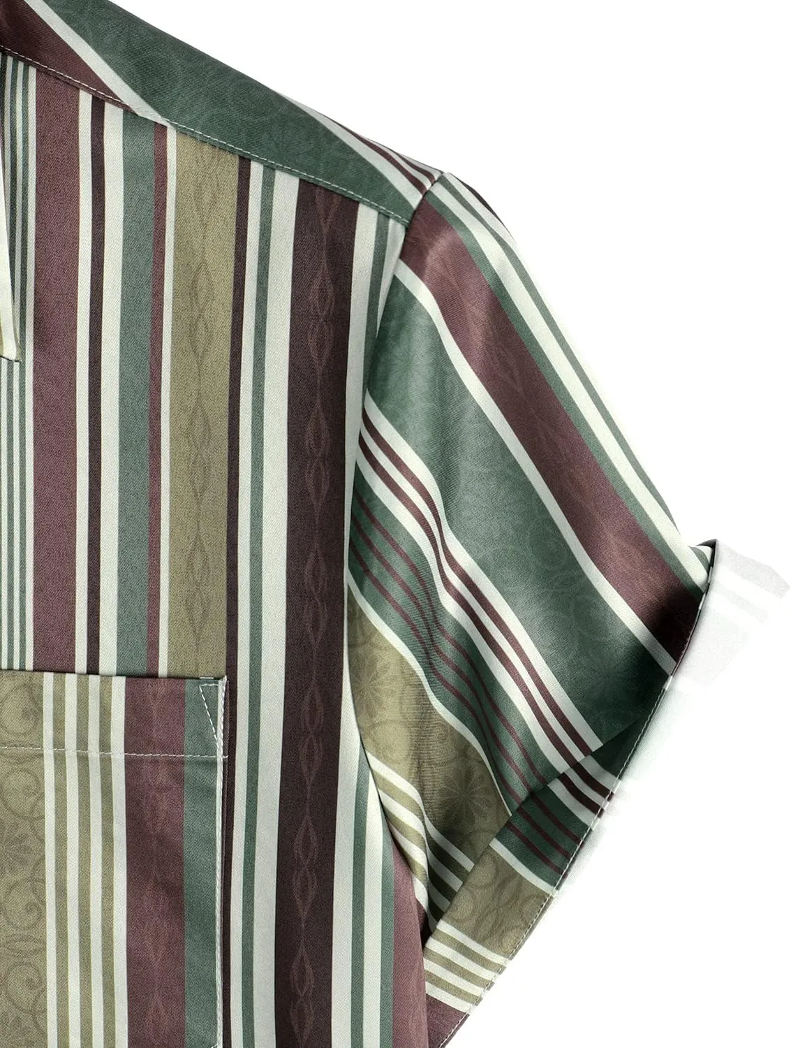 VATPAVE Mens Striped Summer Shirts Casual Button Down Short Sleeve Beach Stylish Untucked Hawaiian Shirts