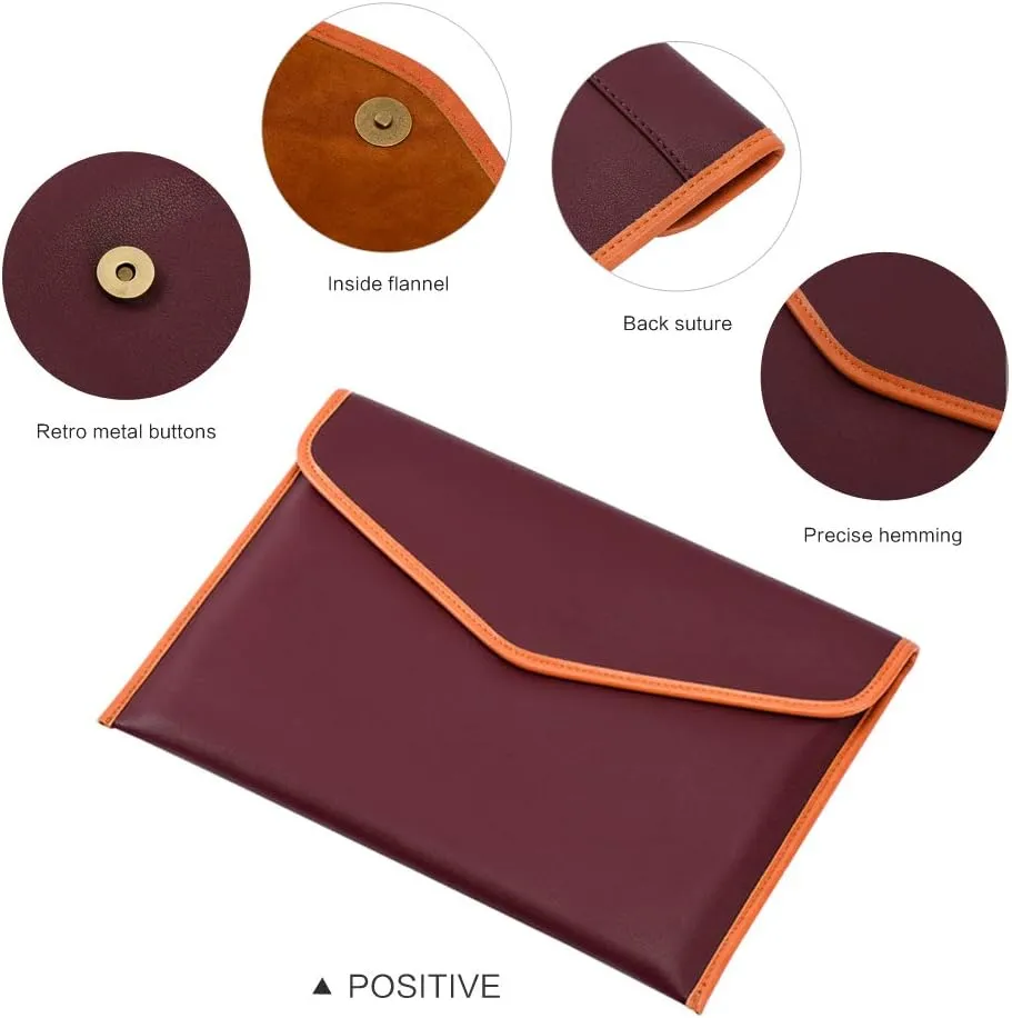 Vintage Pu Leather Clutch A4 Envelope File Bag