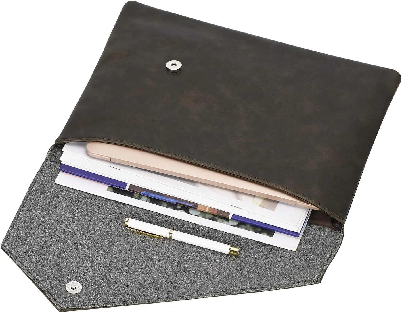 Vintage Pu Leather Clutch A4 Envelope File Bag