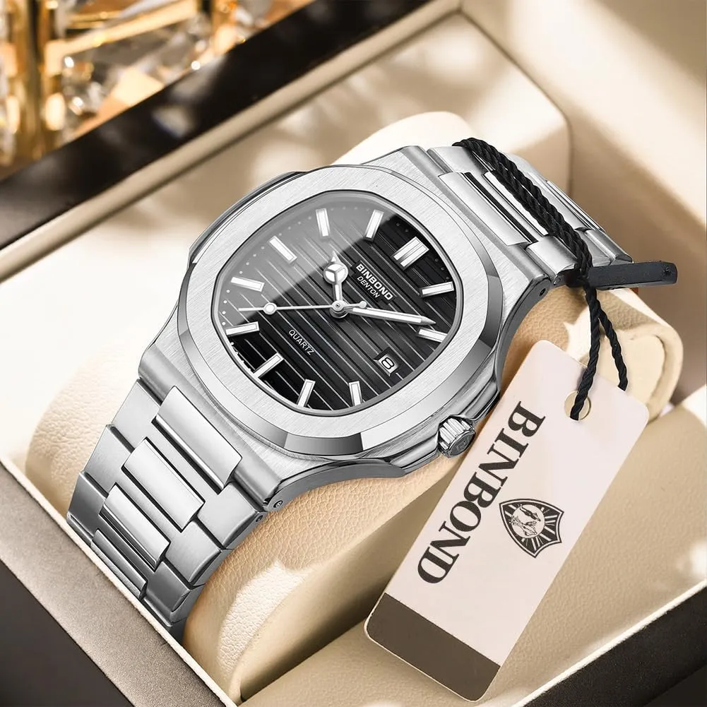 Watches for Men Stainless Steel Classic Business Dress with Date Casual Luxury Mens Wrist Watch Waterproof Luminous