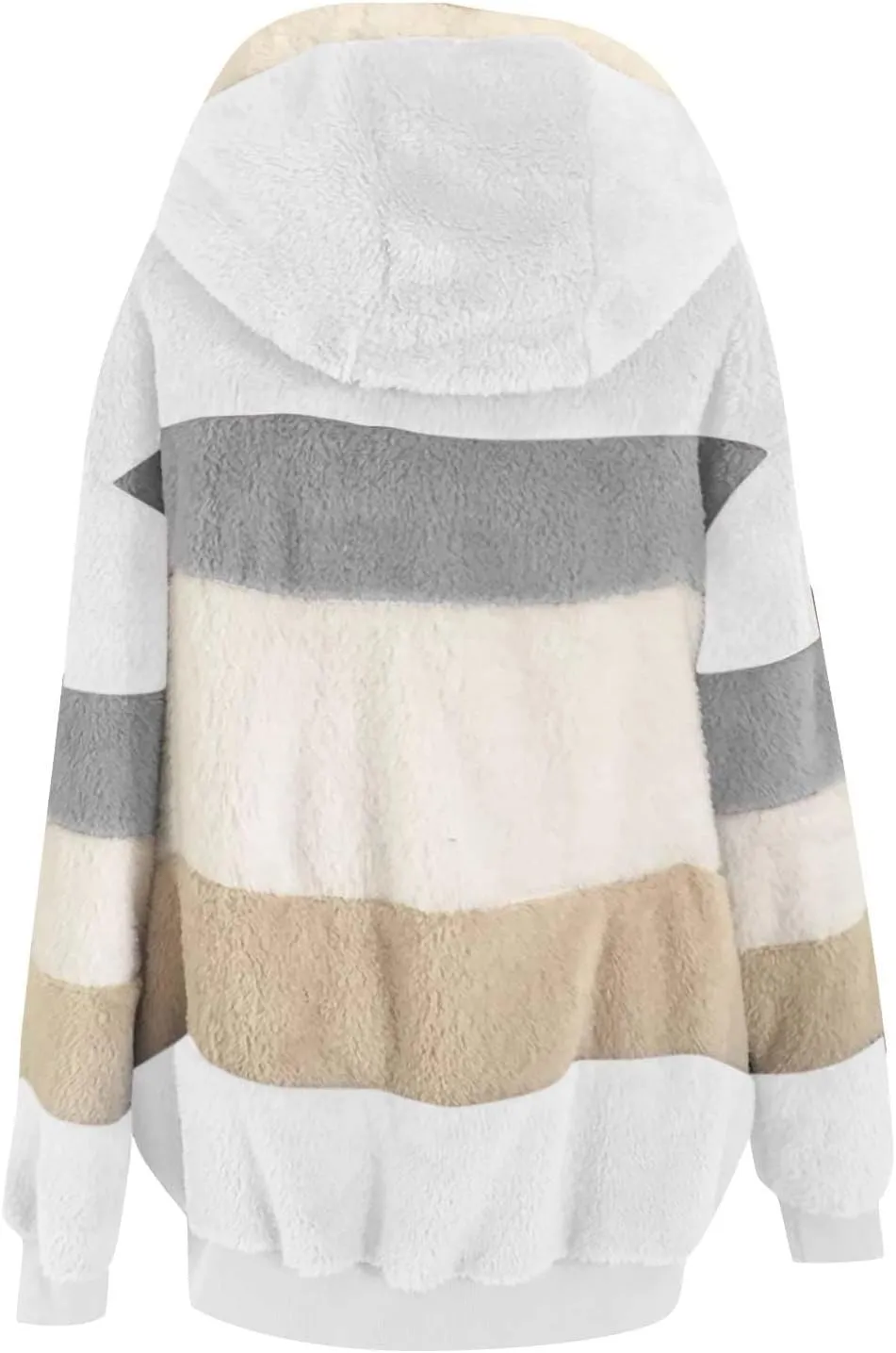 Women Faux Fur Zip Up Hoodies Sherpa Lined Winter Jackets Warm Plush Coat Oversized Fleece Warm Hoodie Outwear